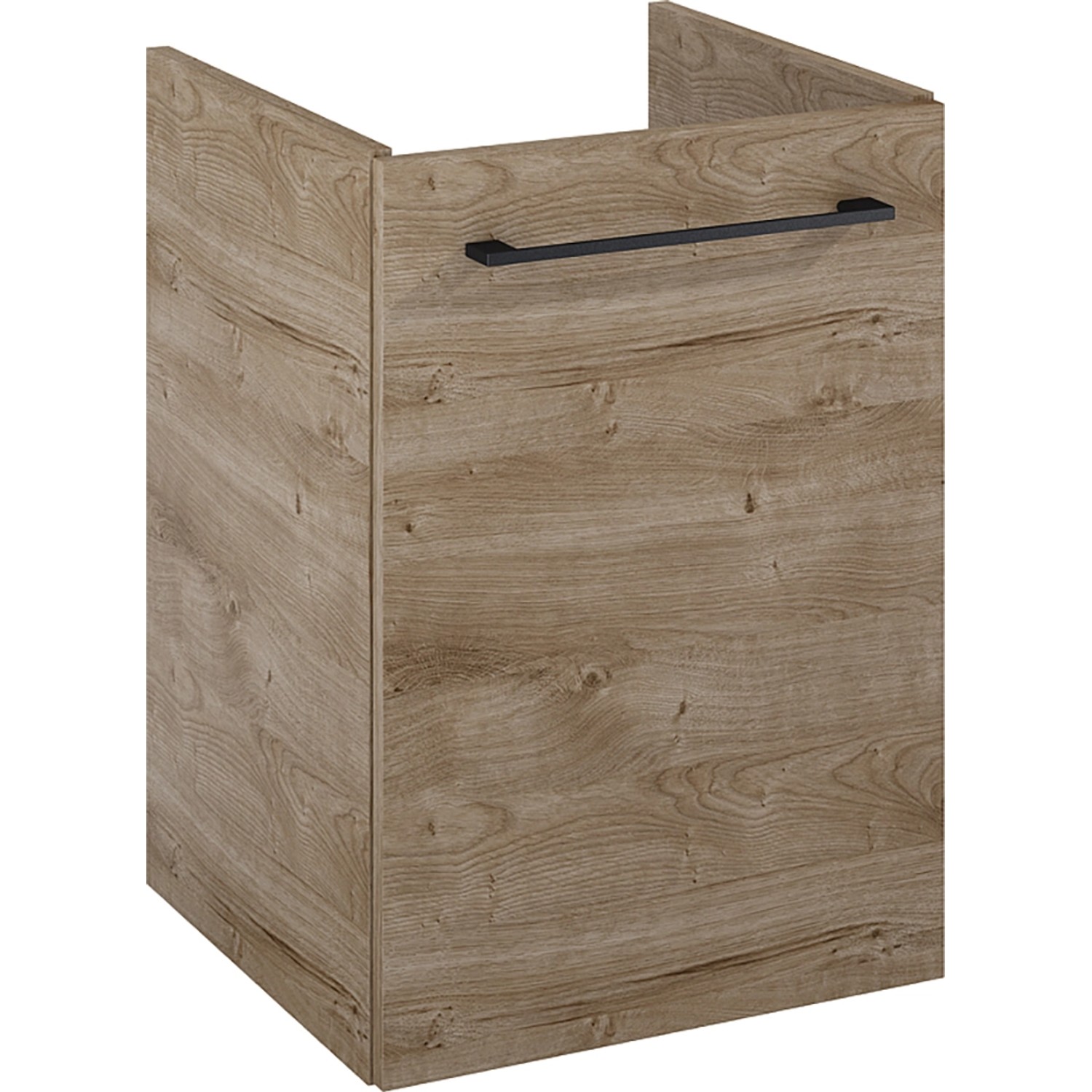 Maximus Skříňka pod umyvadlo Cheese, 1 dvířka, dub Canela + černé úch., 40 cm