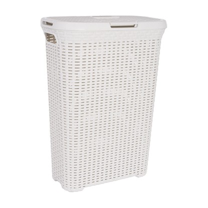 CURVER Koš na špinavé prádlo RATTAN krémový 40 l, 61,5 x 26,5 x 44,7 cm