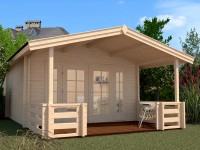 Weka Dřevěný zahradní domek s terasou 137 B vel. 1, přírodní, 380 x 500 cm Weka Dřevěný zahradní domek s terasou 137 B vel. 1, přírodní, 380 x 500 cm