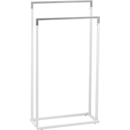 Stojan na ručníky, bambus, bílý, 84 cm