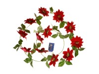 EverGreen Girlanda s růžemi pr. 10 cm, délka 180 cm, červená EverGreen Girlanda s růžemi pr. 10 cm, délka 180 cm, červená