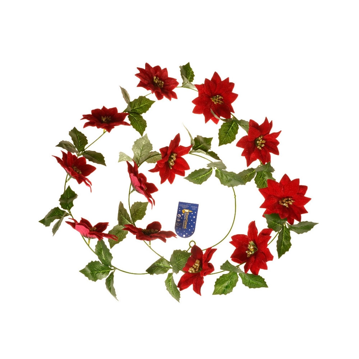 EverGreen Girlanda s růžemi pr. 10 cm, délka 180 cm, červená