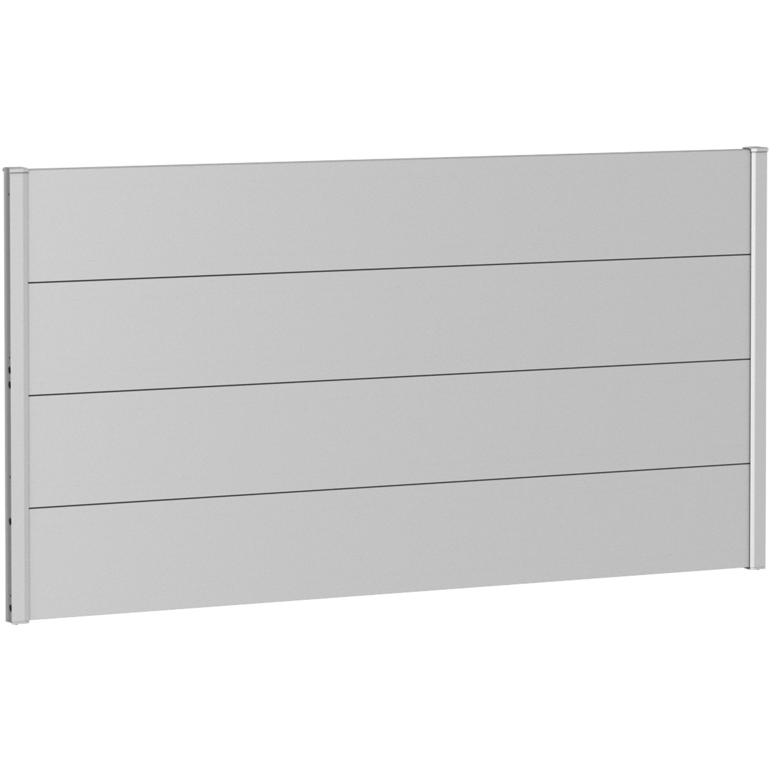 Biohort Plný plot bez prosklení stříbrný, 180 x 90 cm