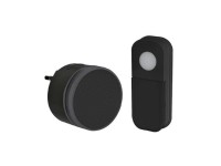SOLIGHT Bezdrátový domovní zvonek mini 1L77 do zásuvky, learn. code, 180m, černá