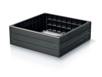 Prosperplast Vyvýšený záhon BASE WOODY antracitový 75,6 x 75,6 x 25 cm