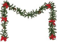 BWO Vánoční umělá girlanda jedlová s mašlemi zelená 180x větev, 270 cm
