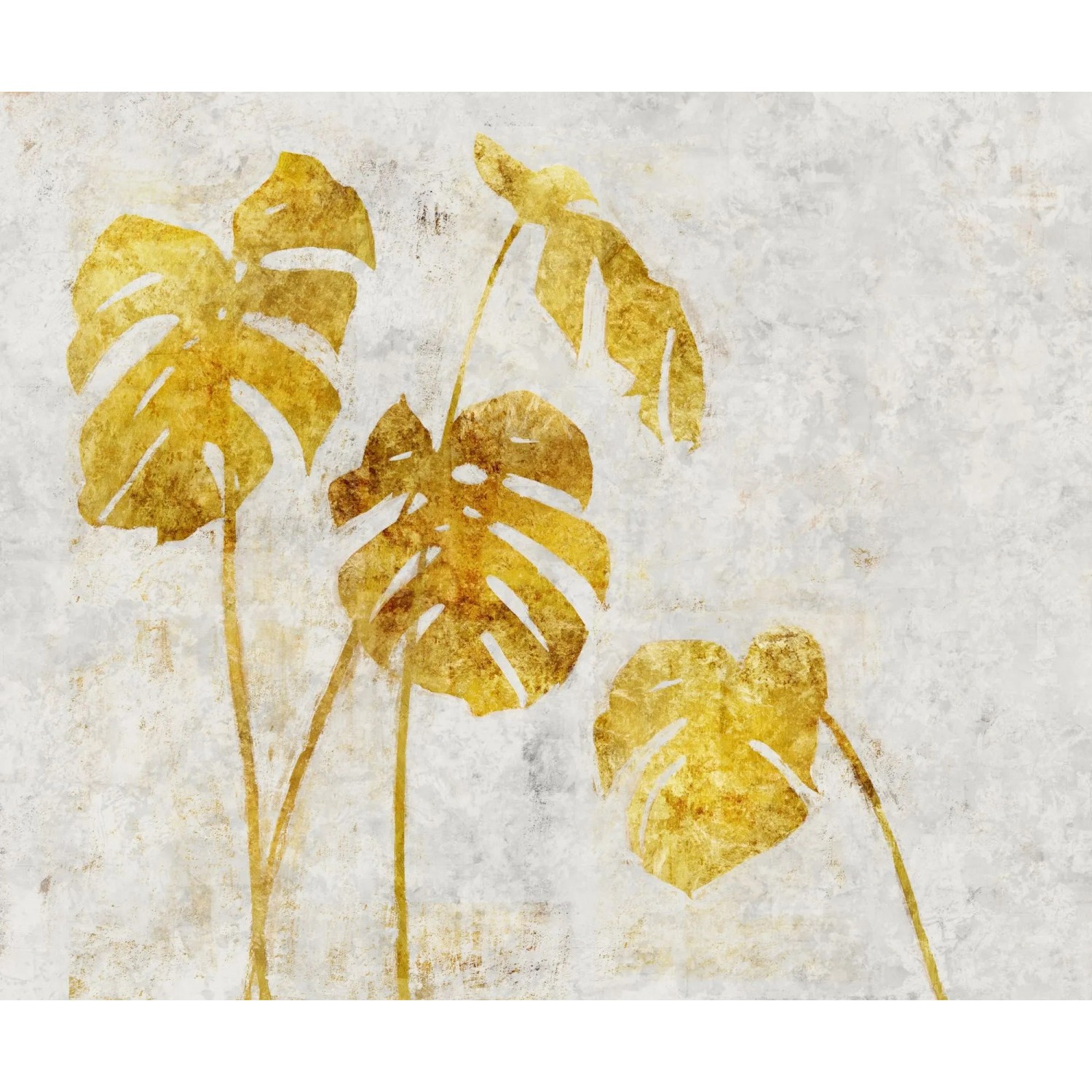 Komar Vliesová fototapeta Golden Monstera 250 x 300 cm
