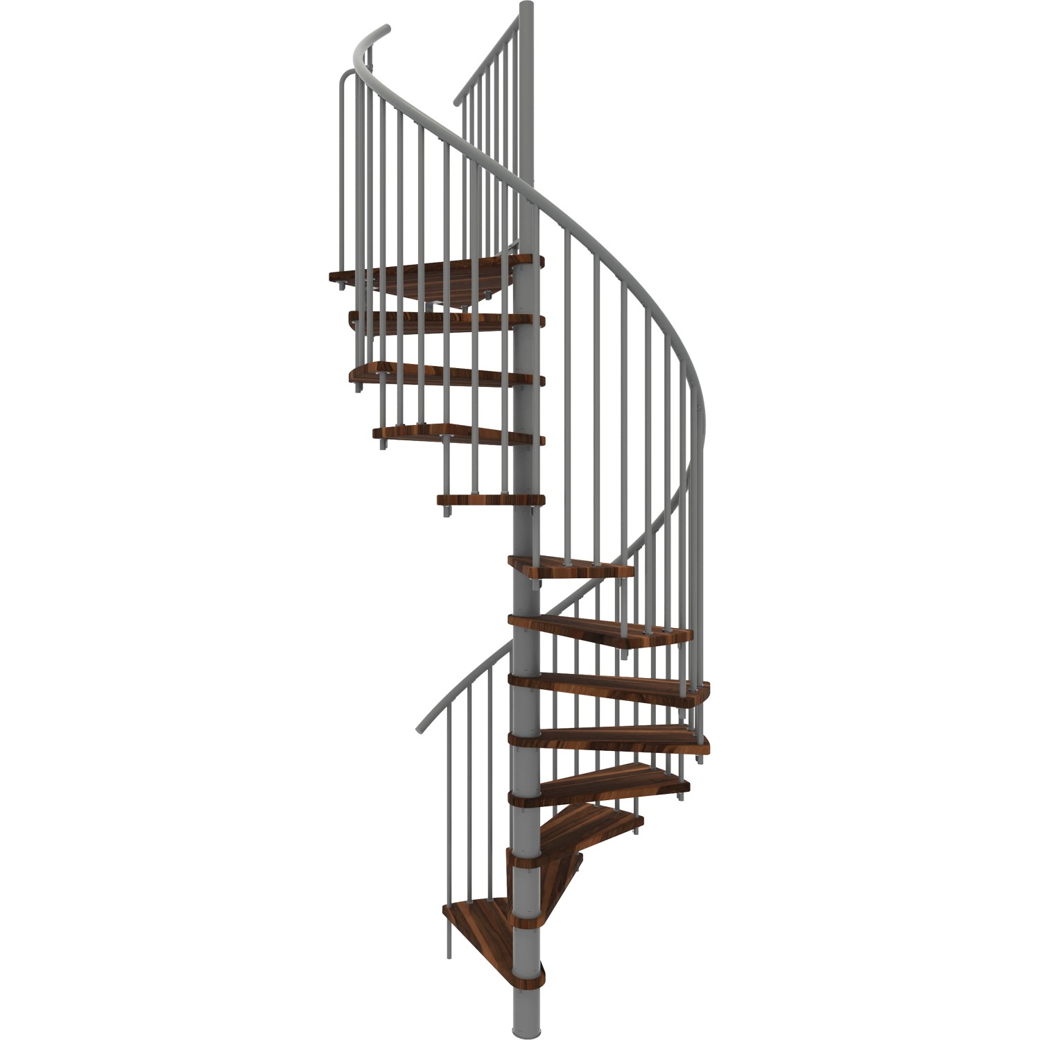 Minka STAIRS Kombinované točité schodiště Spiral Smart ořech/šedá pr. 120 cm
