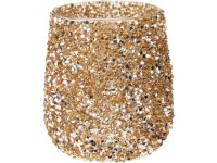 Koopman Skleněný svícen s flitry zlatý 10,8 x 11,3 cm Koopman Skleněný svícen s flitry zlatý 10,8 x 11,3 cm