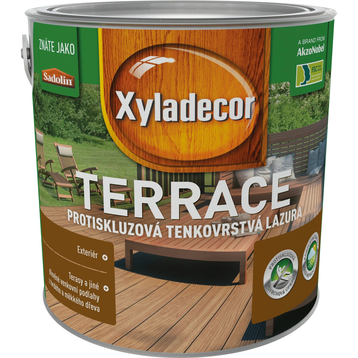 Xyladecor Protiskluzová tenkovrstvá lazura Terrace týk 2,5 l