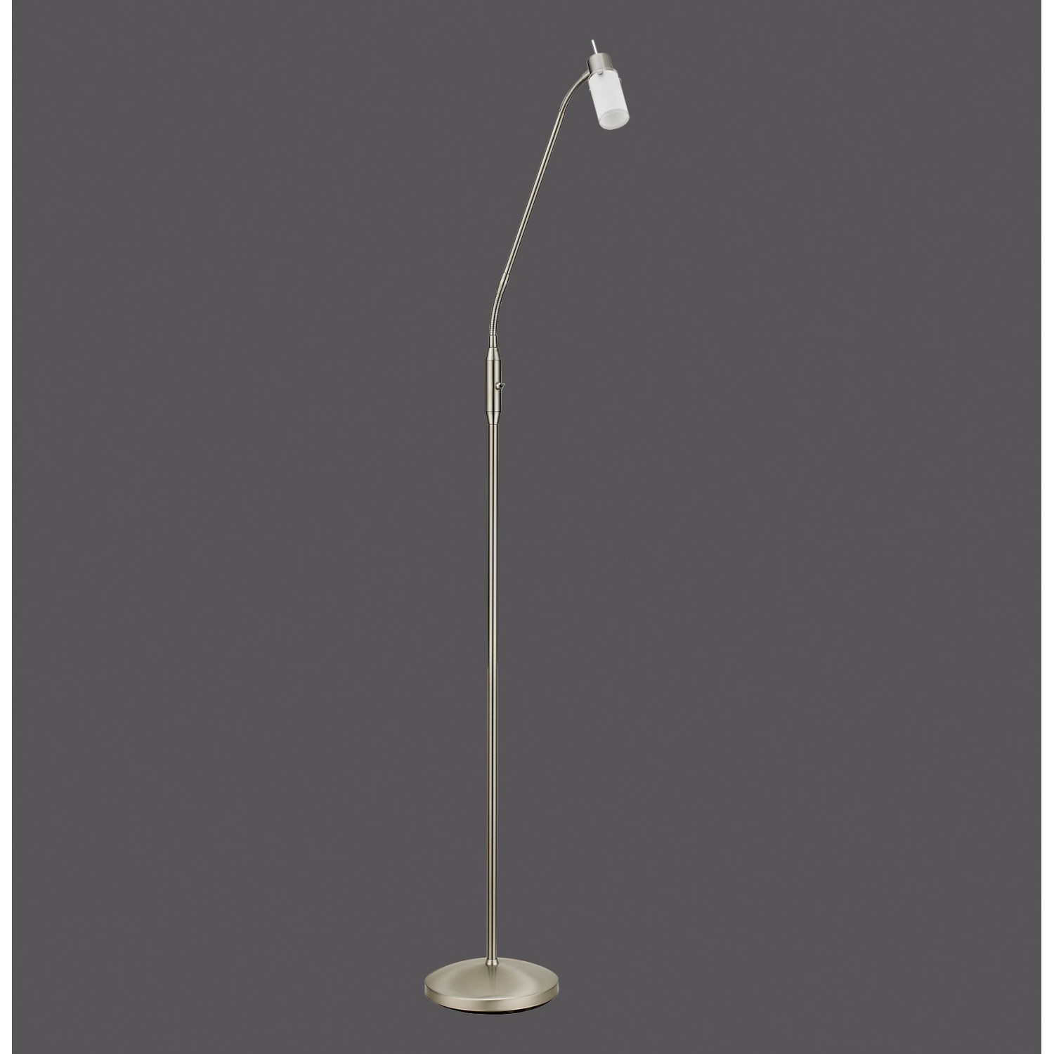 Just Light. Stojací LED lampa Max, 4W, 420lm, 3000K, ocelová, pr. 21,5 x 157 cm