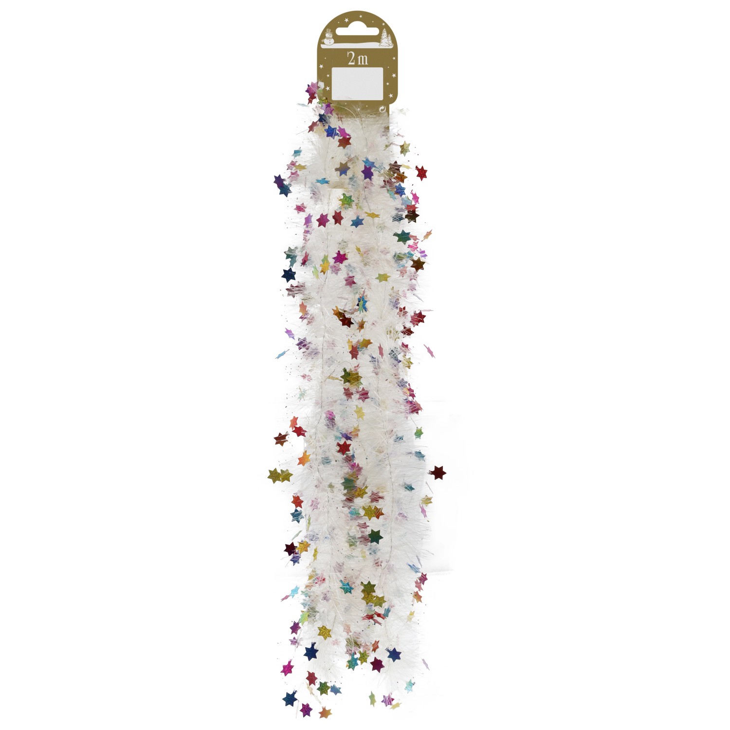 GEROMA Fóliová girlanda s hvězdičkami bílá/pestrá 200 cm, 1 ks