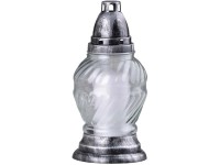 Bolsius Lampa hřbitovní skleněná čirá 24 cm, vklad 180 g