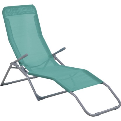 BWO Skládací zahradní lehátko Tanguro tyrkysové 57-96,5 x 61 x 140 cm