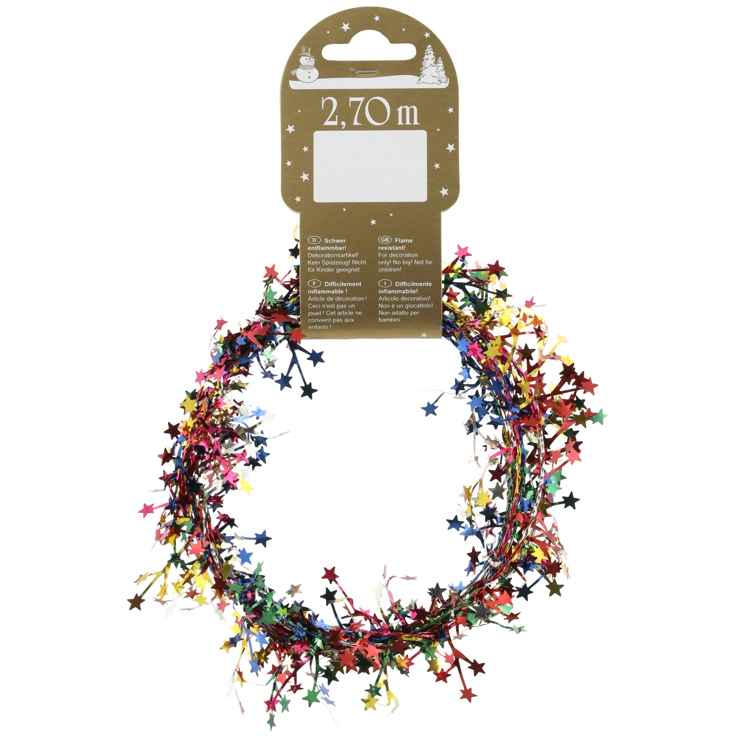 GEROMA Girlanda s malými hvězdičkami fóliová/drátěná různé barvy 270 cm
