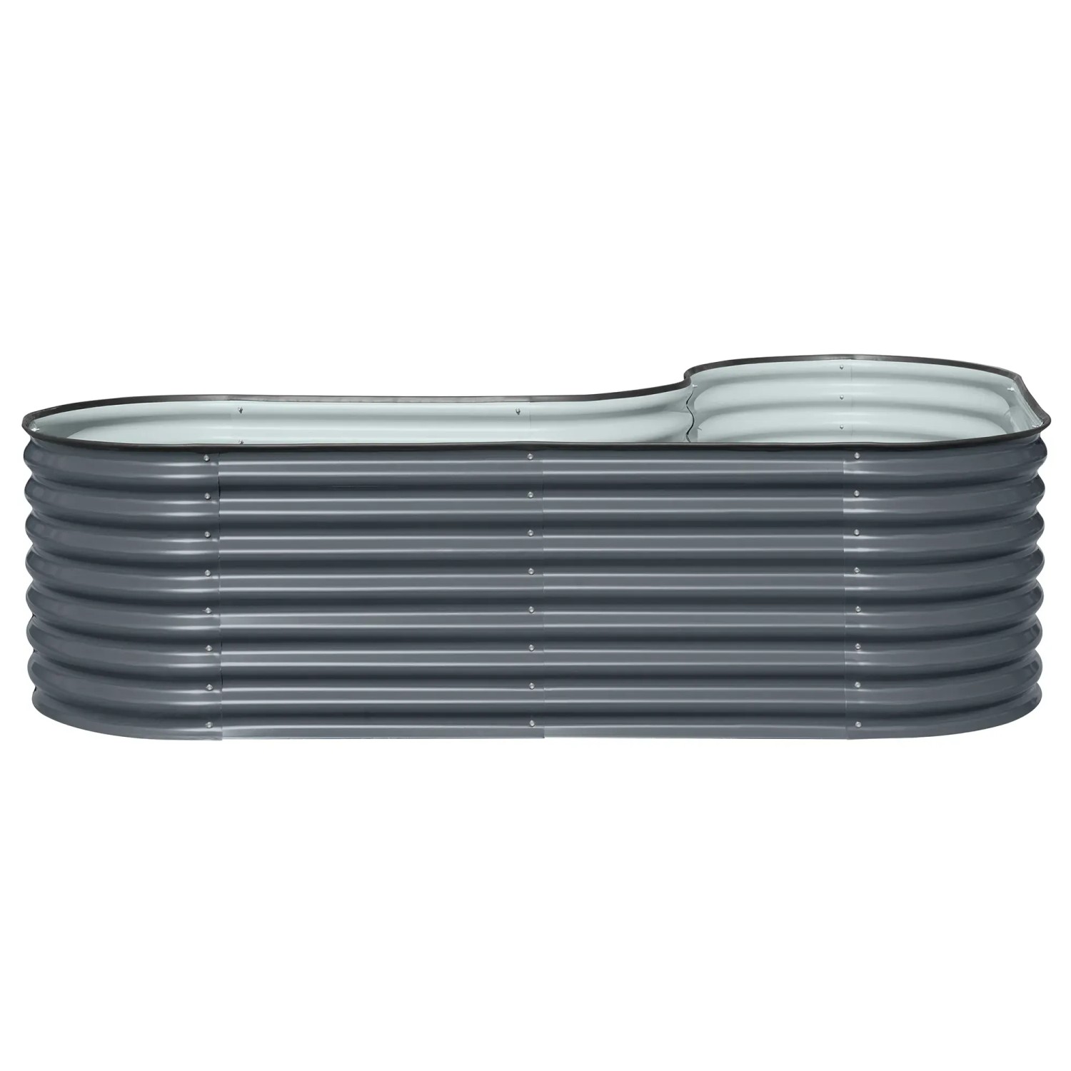 Floraworld Rohový vyvýšený záhon Welle, antracitová, 240 x 160 x 82 cm