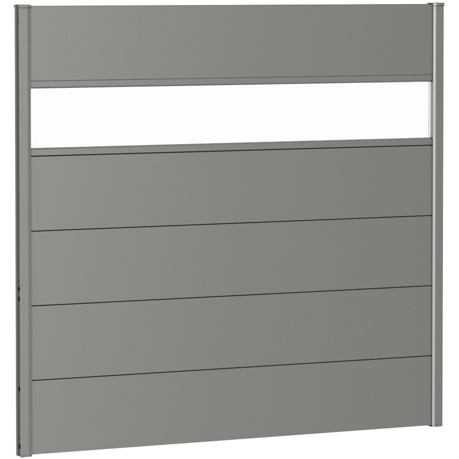 Biohort Plný plot s částečným prosklením, křemenově šedý, 150 x 135 cm