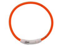 Dog Fantasy Goods LED nylonový obojek, vel. S/M, oranžový, 45 cm