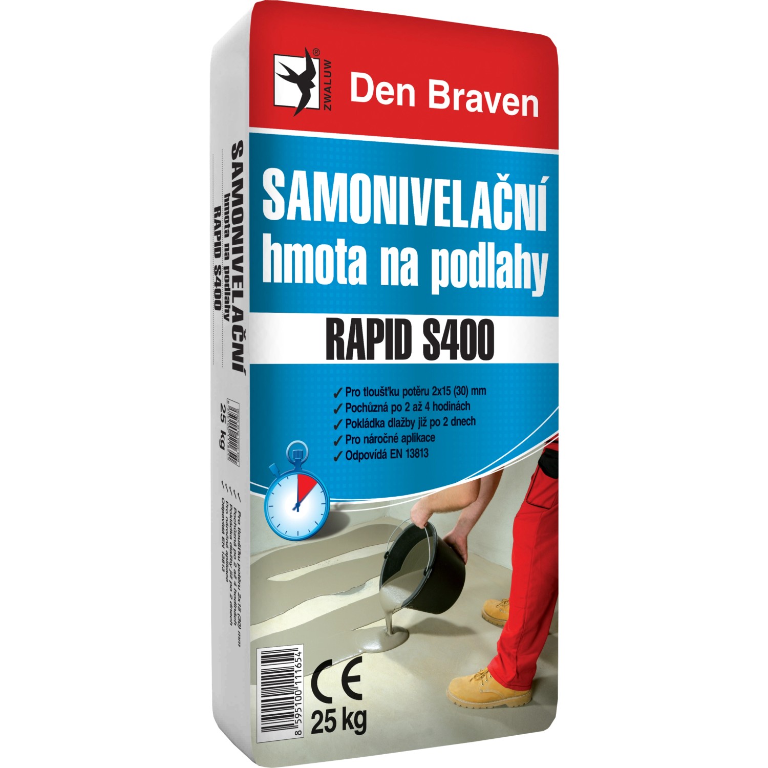 Den Braven Samonivelační hmota na podlahy rychletuhnoucí RAPID S400 25 kg