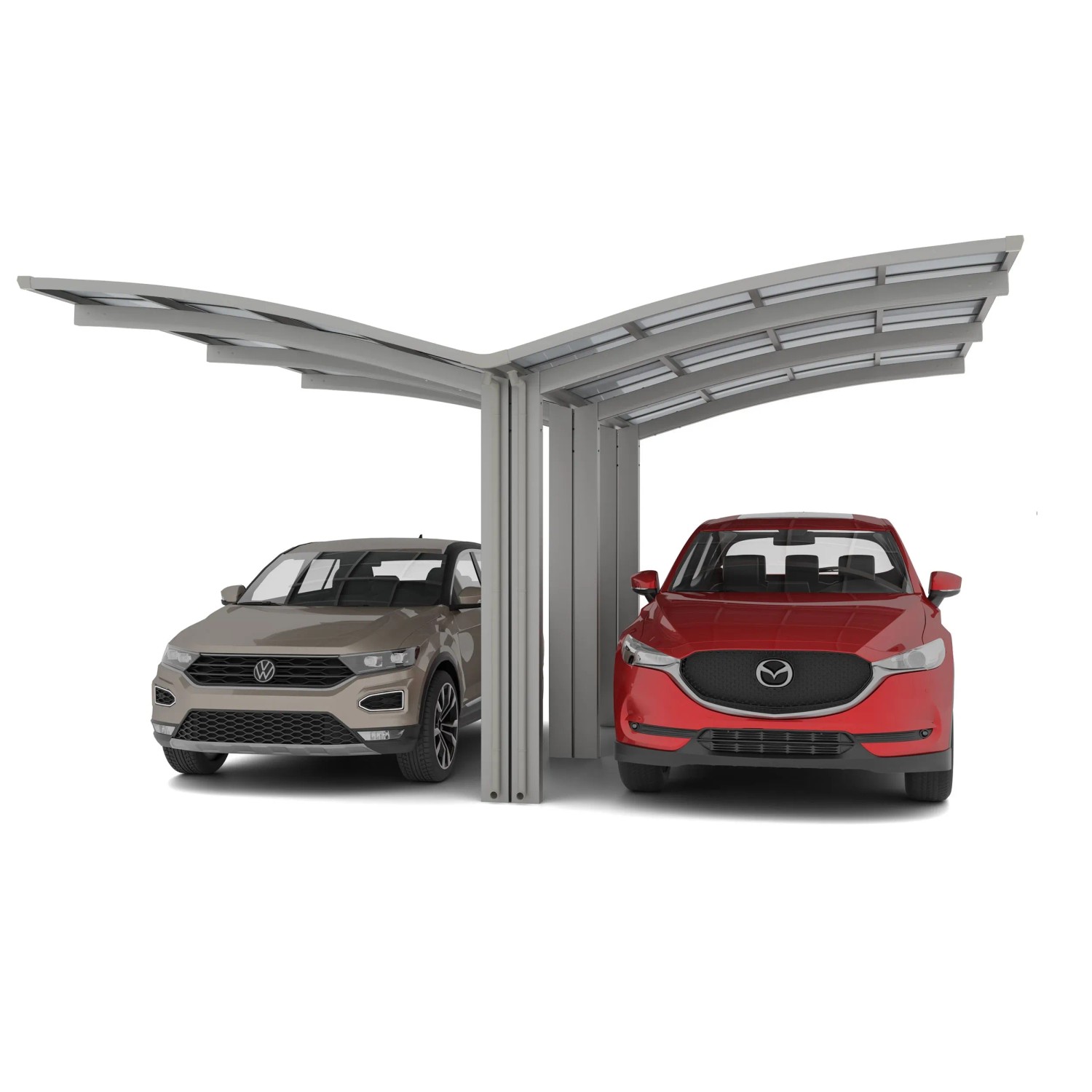Ximax Alu přístřešek na 2 auta Portoforte Typ 110-Y vzhled oceli 543 x 495 cm