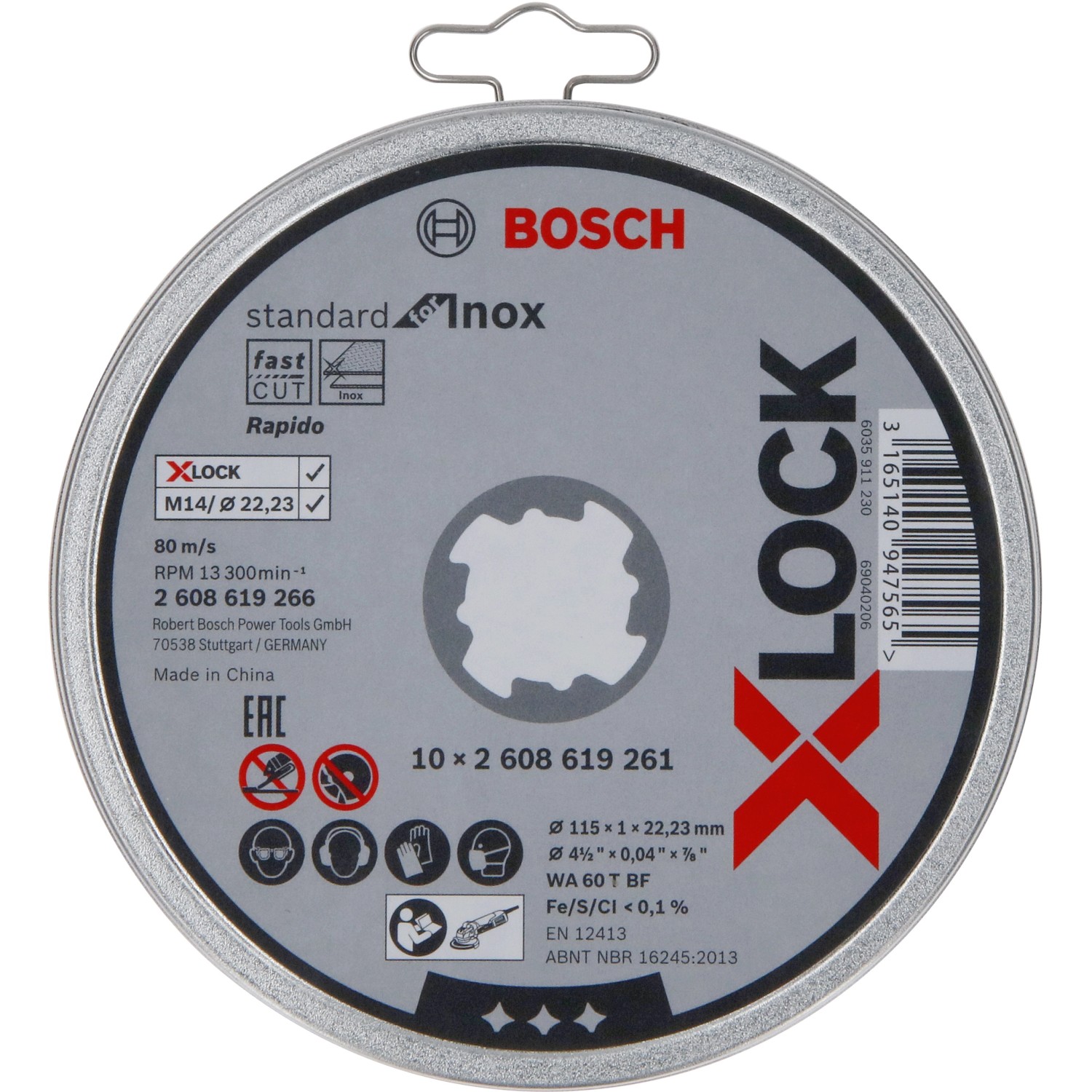 Bosch Řezací kotouč X-LOCK PRO Stainless Steel and Metal pr. 115 x 22,23mm, 10ks