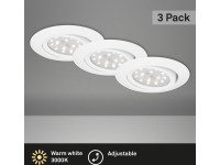 Briloner Vestavné 3dílné LED svítidlo průměr 82 mm, bílá