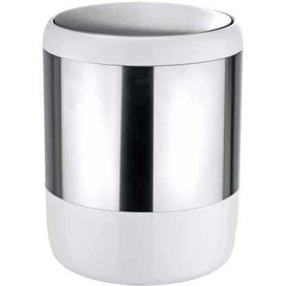 Wenko Kosmetický koš Loft s výklopným víkem satinovaný / bílý 6 l