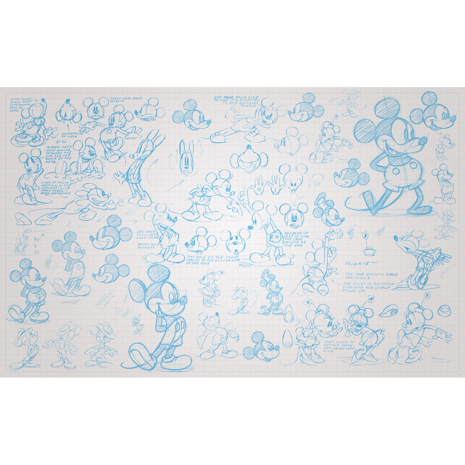 Komar Vliesová fototapeta Mickey Sketches 400 x 250 cm