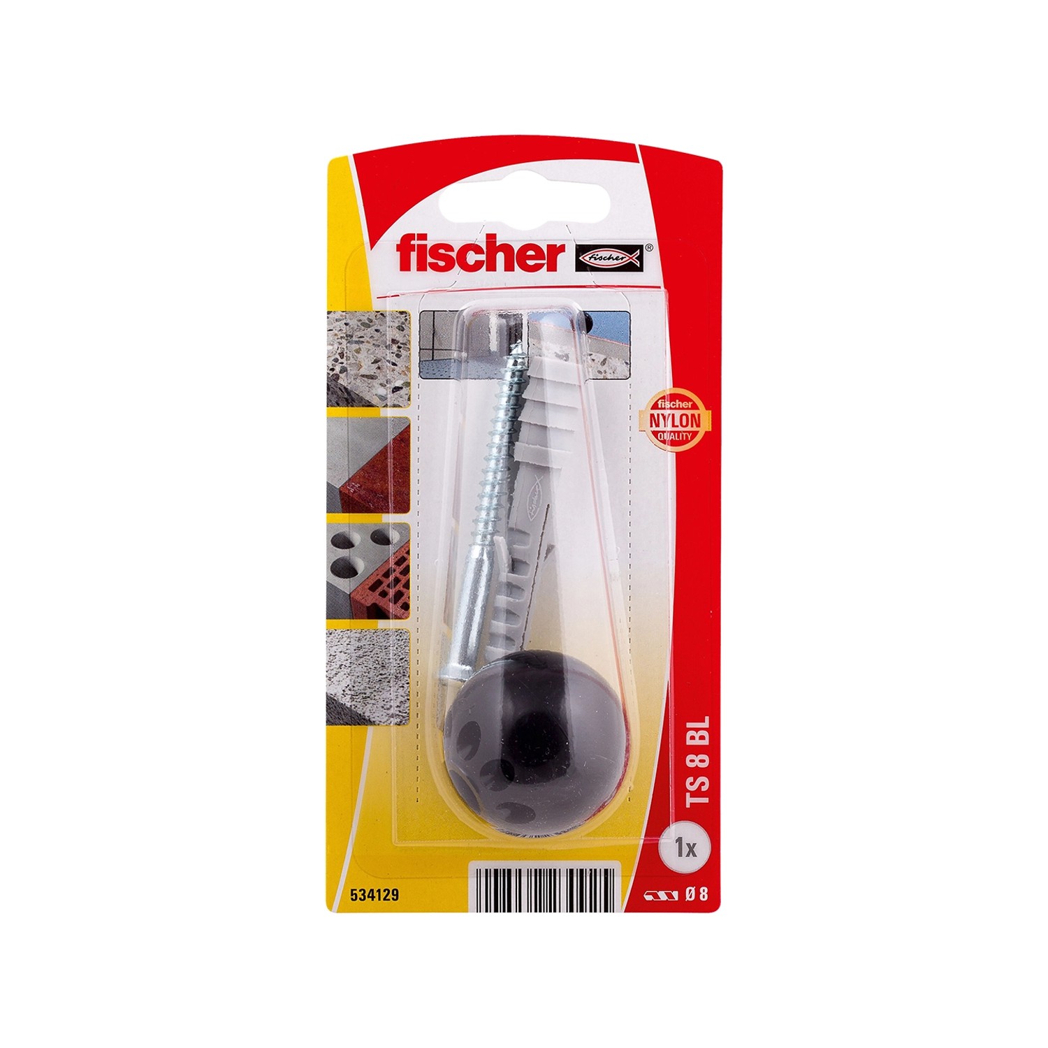 Fischer Dveřní zarážka TS 8 K NV černá