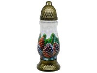 MADONA Hřbitovní lampa se šiškami 28 cm, vč. vkladu 1 den, 80 g