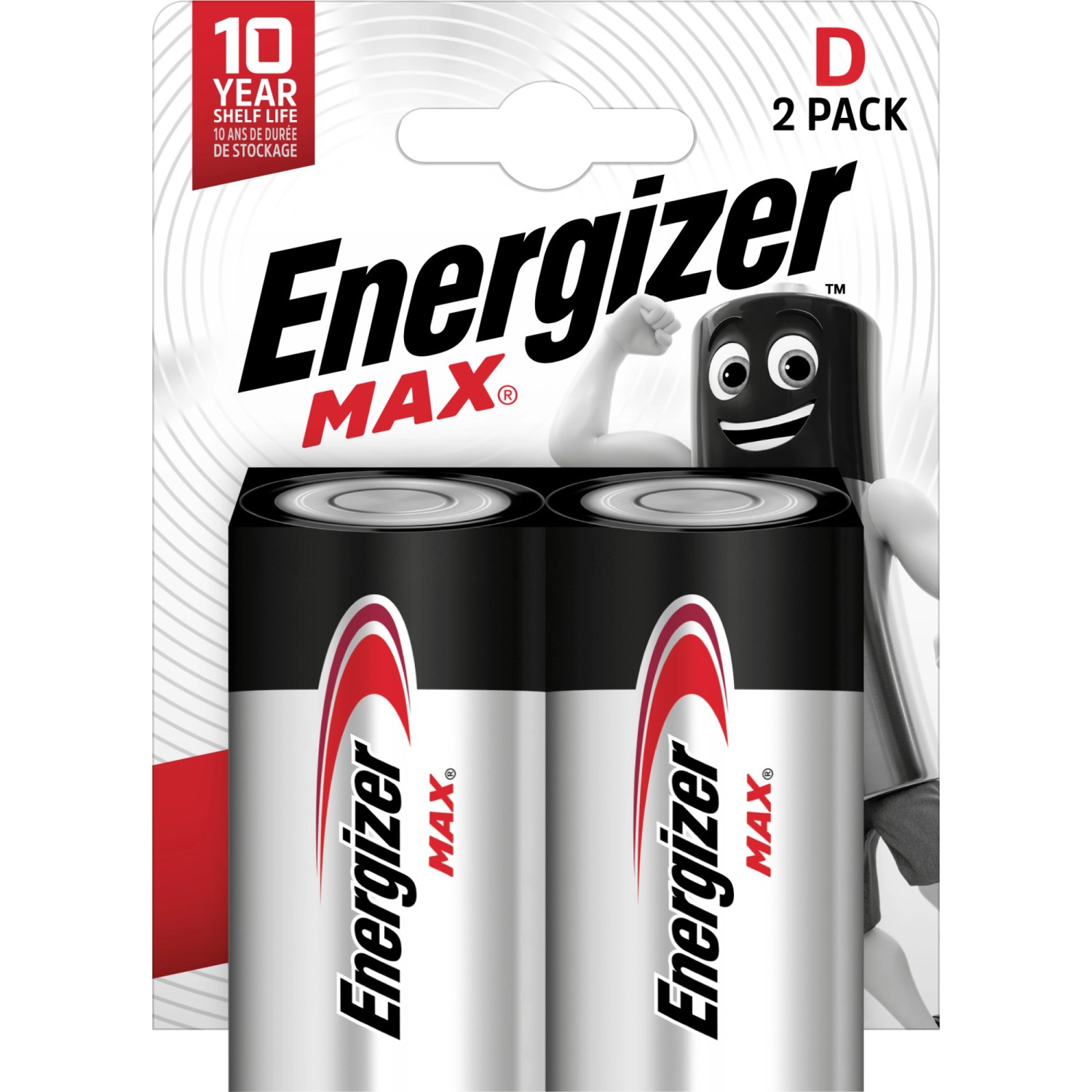Alkalické baterie Energizer Max - 1,5 V, typ D, 2 ks