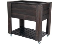 Vyvýšený záhon na kolečkách, antracitový, 80 x 50 cm