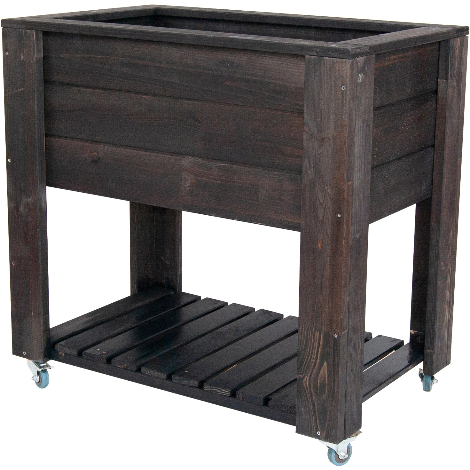 Vyvýšený záhon na kolečkách, antracitový, 80 x 50 cm