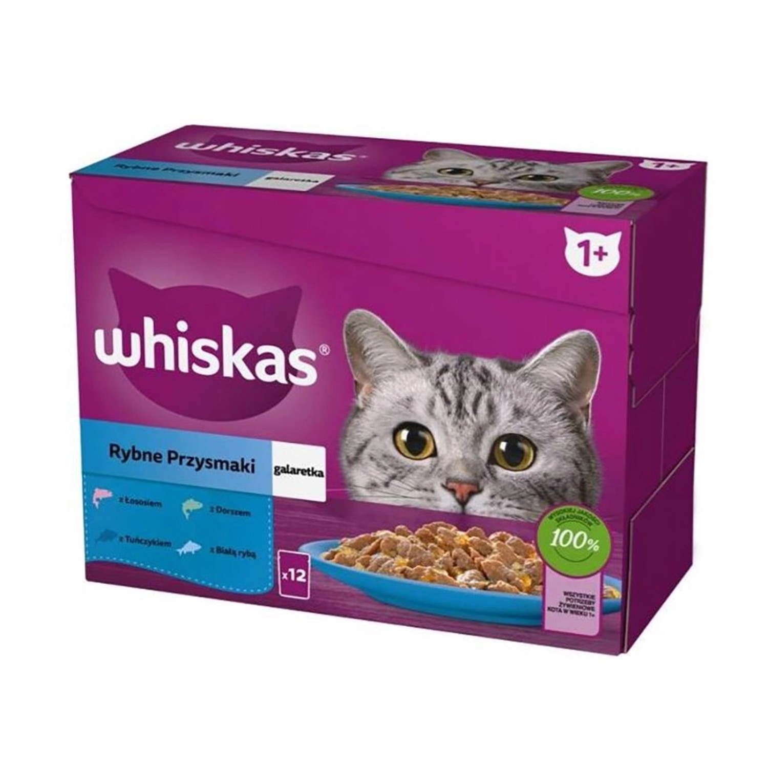 Whiskas Kapsička pro kočky Core rybí výběr v želé, 12 x 85 g