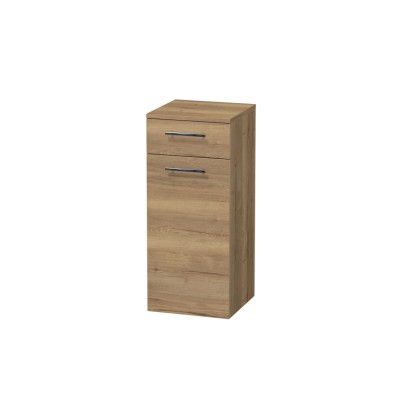 INTEDOOR Nízká skříň BEE levá, úchyt chrom, š. 35 cm, dub Halifax