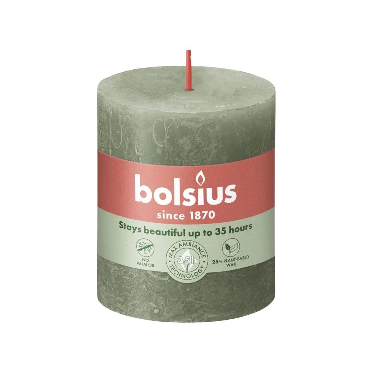Bolsius svíčka válec Rustic Shine Fresh Olive zelená 68x80mm