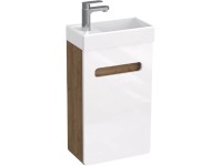 A-Interiéry Koupelnová skříňka Luna W 40 s keramickým umyvadlem 40 cm, bílá/dub