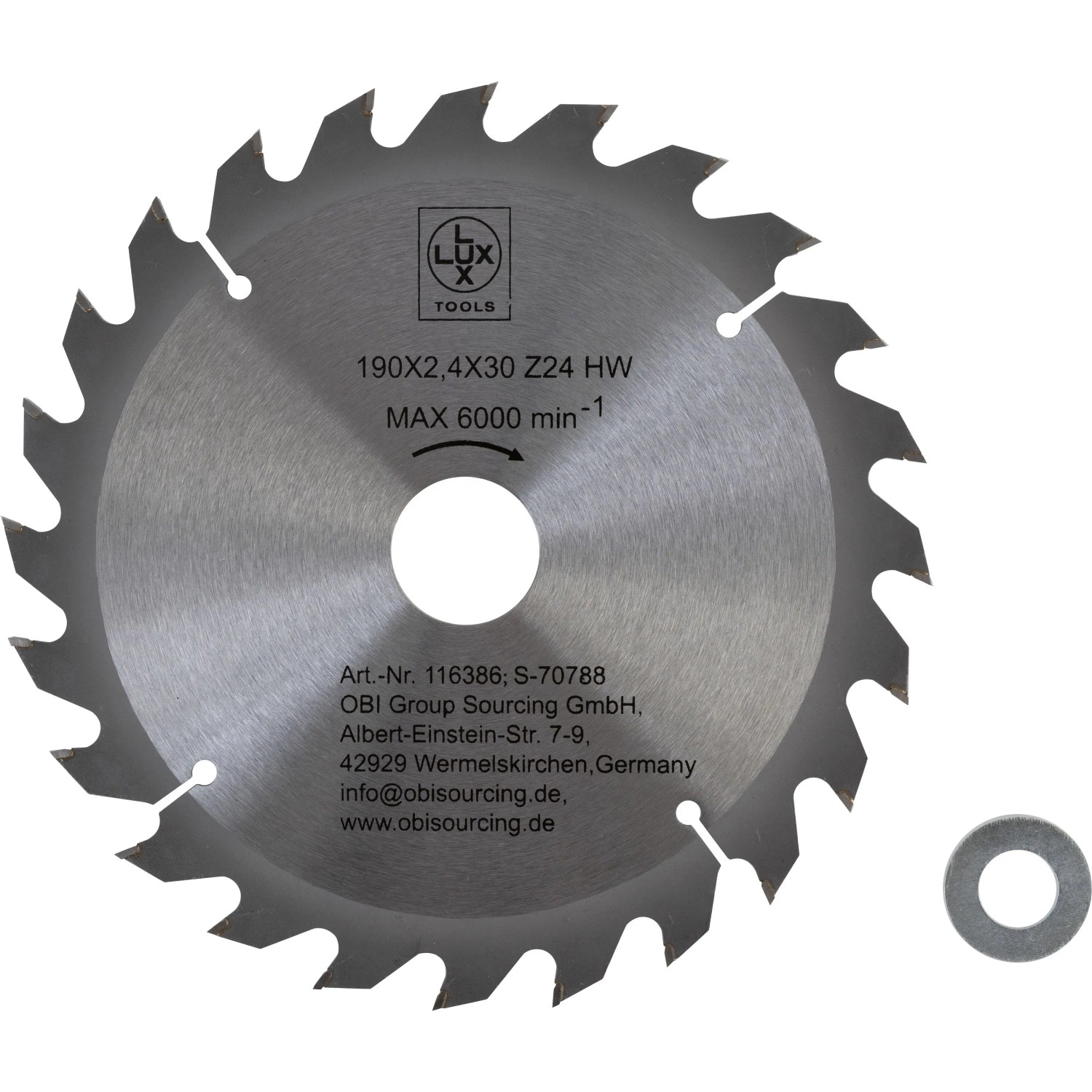 Levně LUX-TOOLS Pilový kotouč z tvrdokovu do dřeva, 24 zubů, pr. 190 x 30 mm