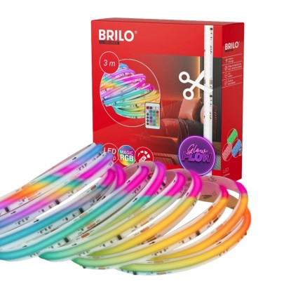 BRILO COB RGB LED samolepicí pásek stmívatelný 22 W, 3 m