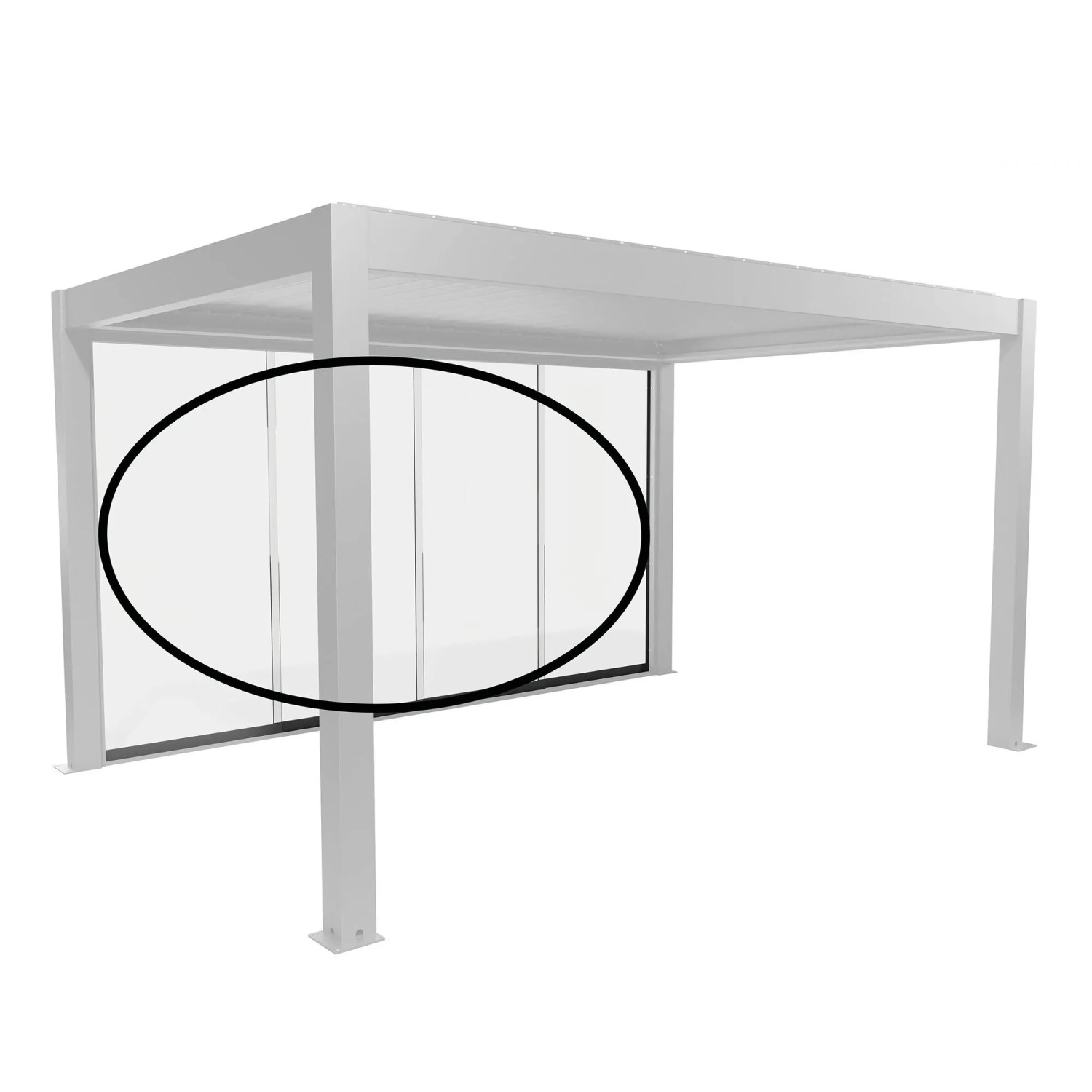 Biohort Posuvná stěna z čirého skla pro stranu pergoly 3 m křemenově šedá