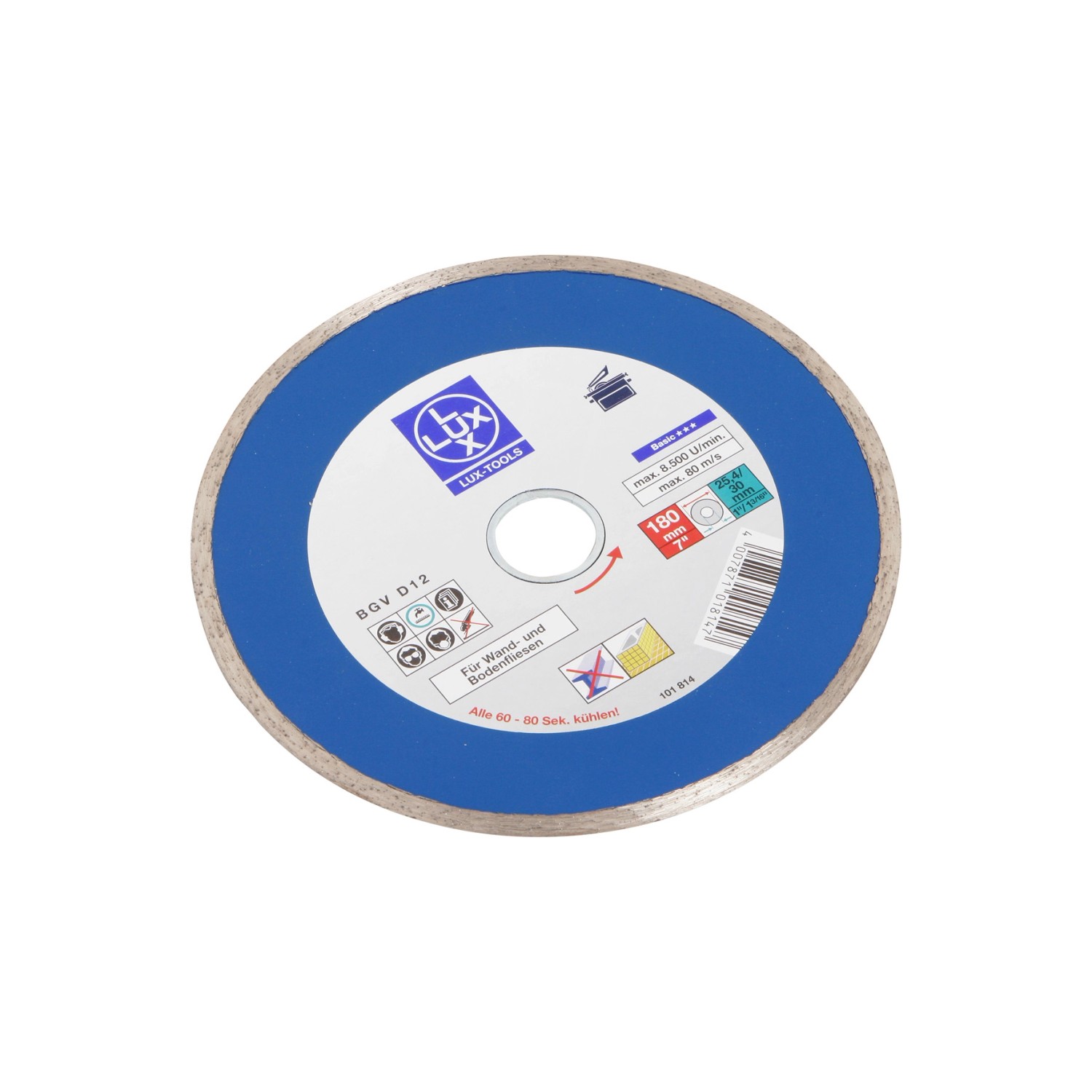 LUX Diamantový řezný kotouč s celistvým okrajem 180 mm