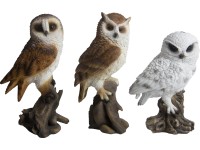 Dekorativní figurka Sova na větvi, různé druhy, 1 ks, 24 cm