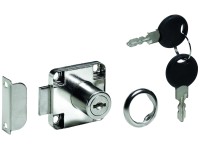 Hettich Nábytkový zámek s cylindrickou vložkou, 2 klíče, poniklovaný, 19 mm