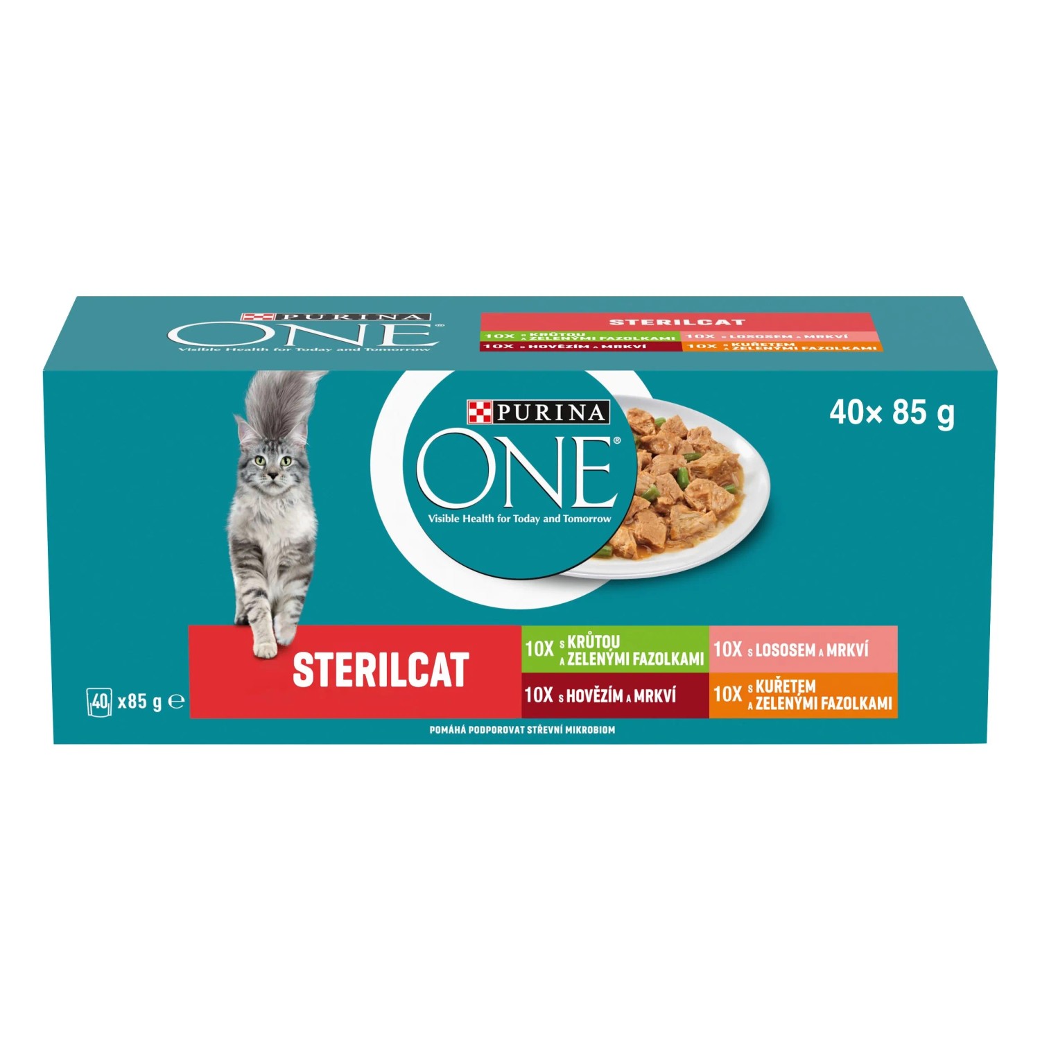 Levně PURINA ONE Sterilcat Kapsičky pro kočky krůta, losos, hovězí, kuře 40 x 85 g