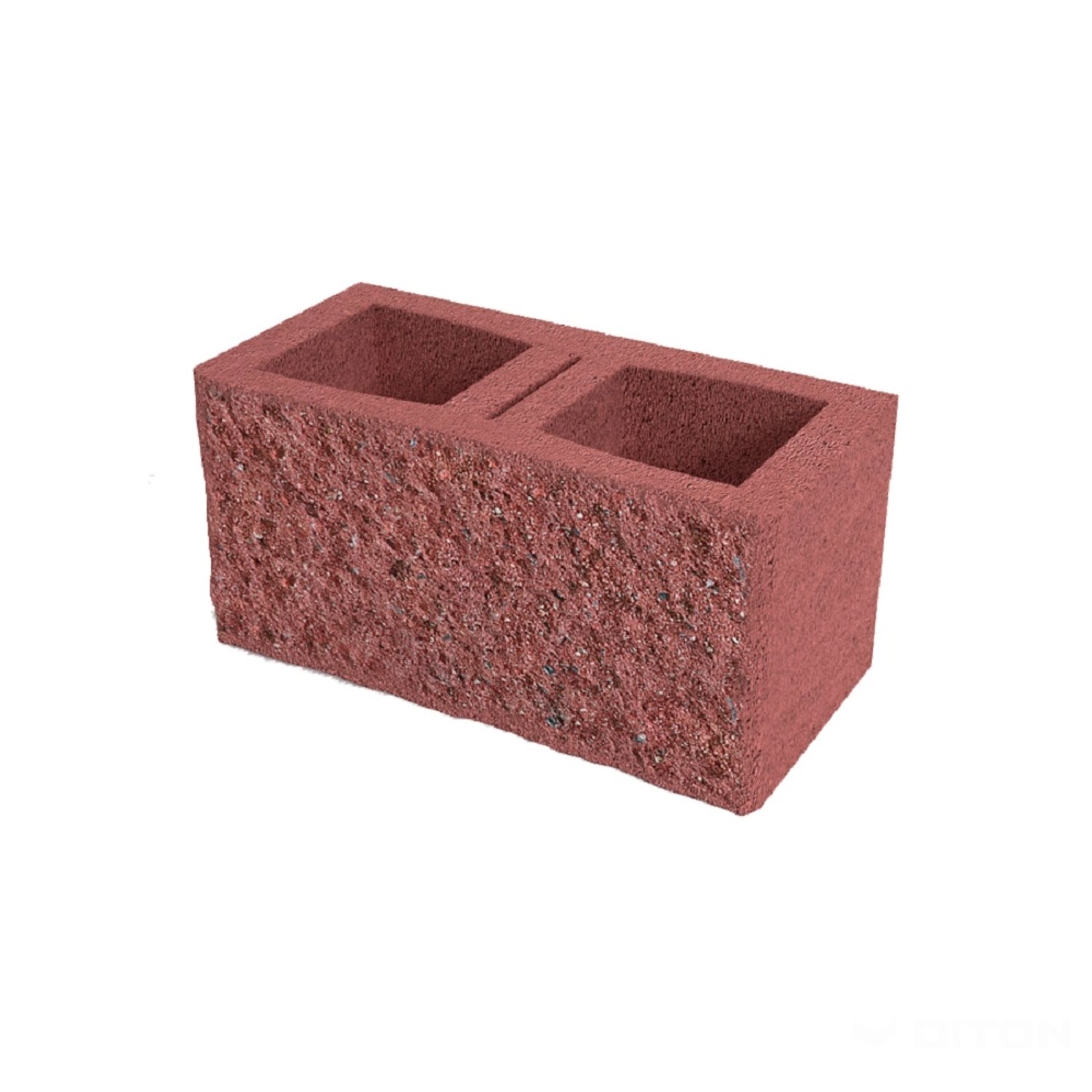 DITON Plotová tvárnice s fazetou A jednostranná červená 38,5 x 19 x 19 cm