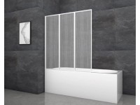 Aurlane Skládací zástěna na vanu White Cloud 120 cm x 130 cm bílá 3křídlá Aurlane Skládací zástěna na vanu White Cloud 120 cm x 130 cm bílá 3křídlá