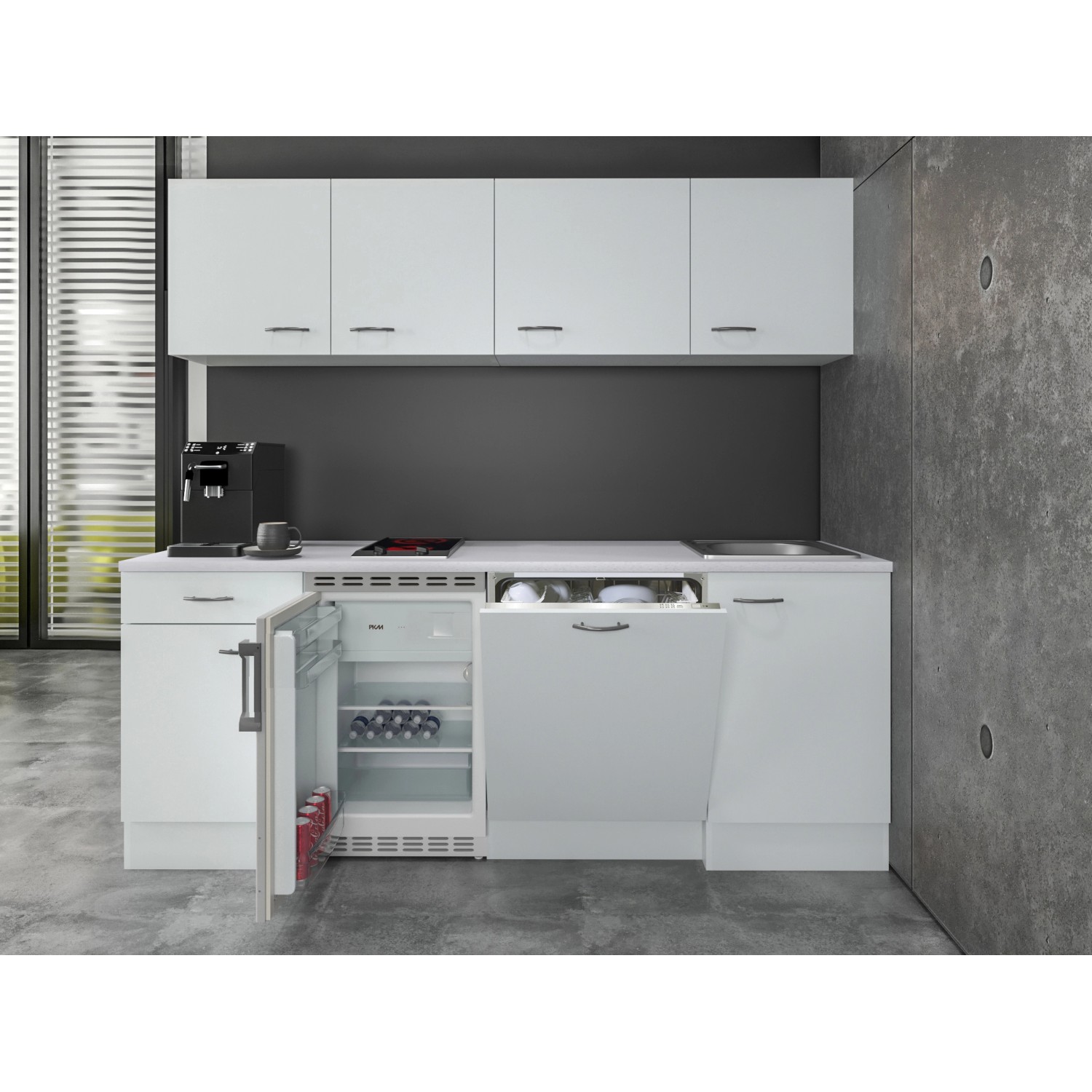 Flex-Well Kuchyně Wito 210 cm/typ 5 - lednice/varná deska/myčka