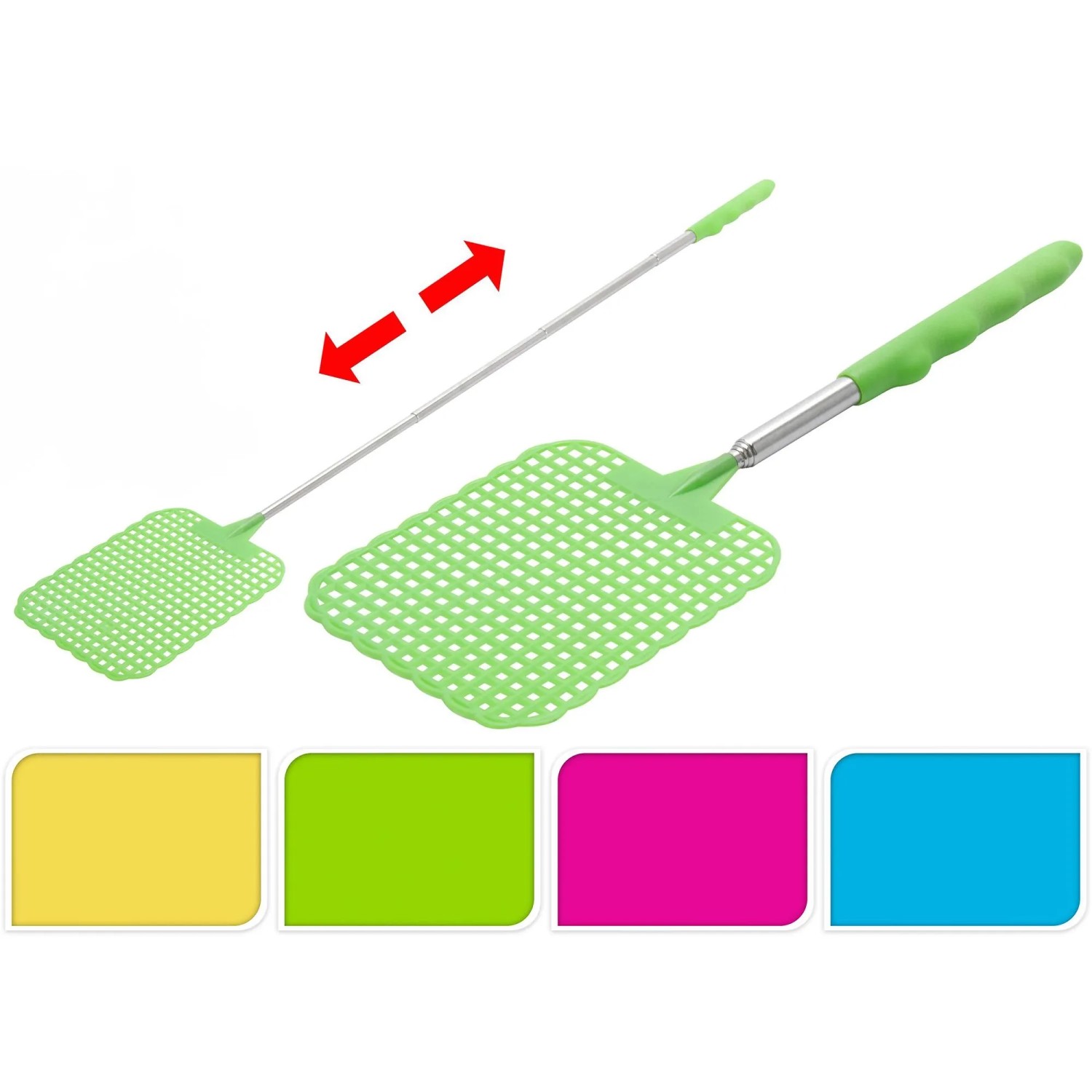 Plácačka na mouchy z plastu, výsuvná 24-56 cm, různé druhy