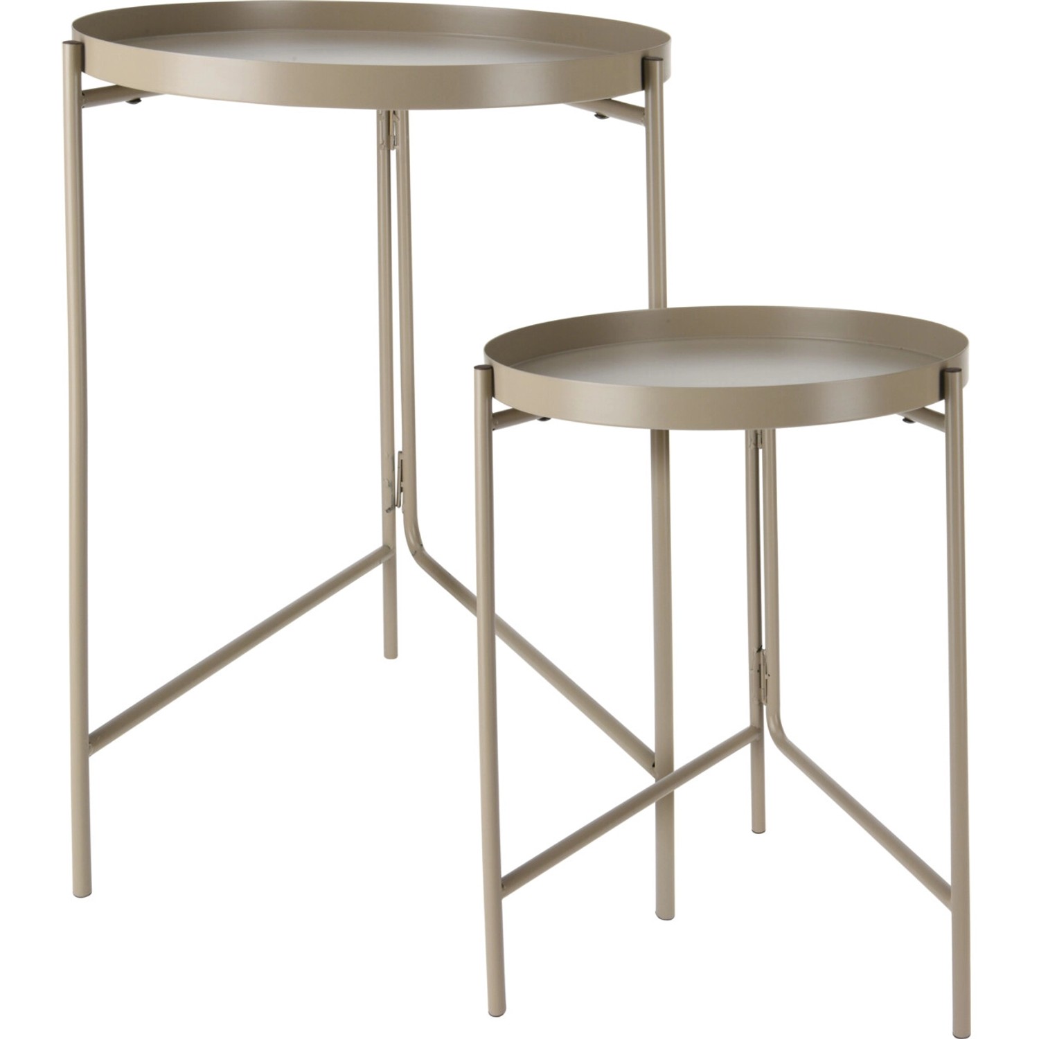 Koopman 2dílná sada odkládacích kovových stolků písková