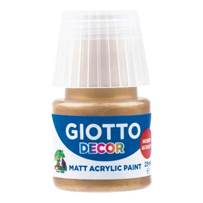 Giotto Decor Akrylová barva matná Zlatá, 25 ml, matná akrylová barva pro dekorace a řemesla.